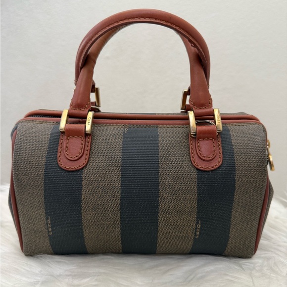 FENDI Vintage Pequin Mini Boston Handbag - Picture 3 of 14